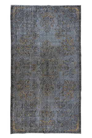 170x305 cm Geleneksel El Dokuması Gri Halı, Anadolu'dan Yünlü Halı, Modern Alan Halısı