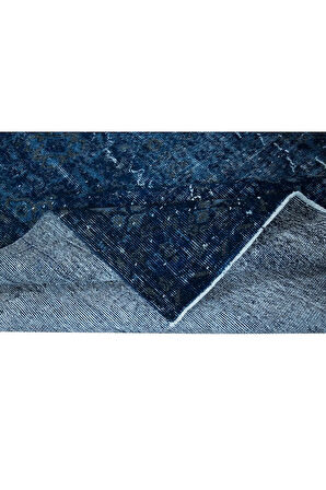 210x323 cm Mavi El dokuması Halı, El Düğümlü Alan Halısı, Eski Türk Halısı