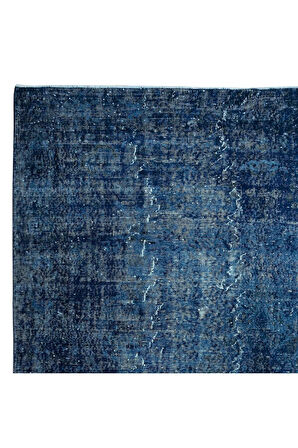 210x323 cm Mavi El dokuması Halı, El Düğümlü Alan Halısı, Eski Türk Halısı