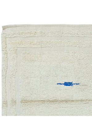 106x100 cm Doğal Boyasız Bej Yünden Minimalist Eski El Yapımı Anadolu Küçük Tülü Halı