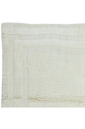 106x110 cm Eski Anadolu Tülü Halısı, %100 Doğal Yün, Minimalist Düz Bej Küçük Halı