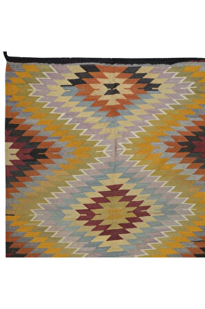 165x338 cm El Dokuma Türk Renkli Kilim, Düz Dokuma Halı, %100 Yünden Yapılmıştır