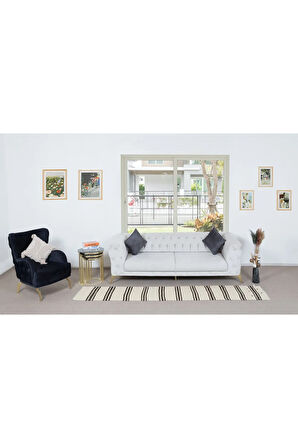 59x305 cm Krem rengi, Koyu Kahve Çizgili Eski Anadolu Dar Kilim Yolluk, Düz Dokuma Koridor Halısı