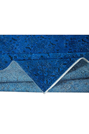 200x310 cm El Dokuması Halı, Mavi Modern Halı, El Yapımı Yünlü Halı