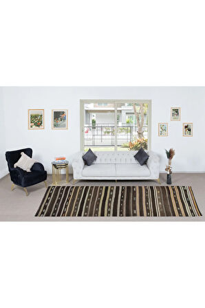 133x366 cm Eski Anadolu Koridor Yolluk Kilim, Düz Dokuma Koridor Halısı