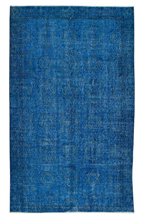 150x249 cm Modern Ev ve Ofis Dekoru için Mavi Halı, El Yapımı Anadolu Halı