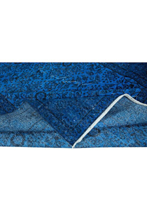 198x318 cm Çağdaş Mavi Halı, El Düğümlü Mutfak Halısı, El Yapımı Halı