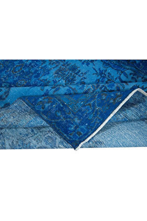 167x286 cm Çağdaş El Yapımı Mavi Renkli Türk Halısı, 100% El Yapımı Alan Halısı