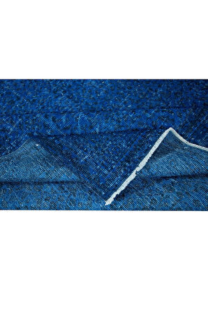 208x305 cm Ev Dekoru Halı, El Dokuması Mavi Tonlarda Modern Halı, Oturma Odası Dekoru Halı