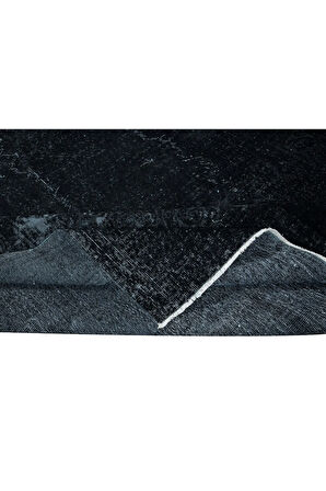 208x297 cm El Dokuması Büyük Halı, Düz Siyah Modern Halı, El Yapımı Yünlü Halı