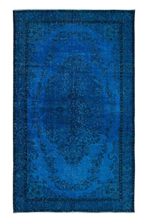 187x310 cm Geleneksel El Dokuması Mavi Halı, Anadolu'dan Yünlü Halı, Modern Alan Halısı