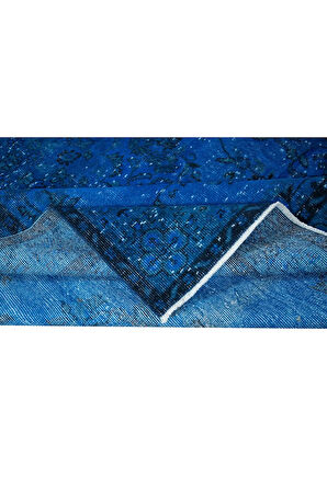 187x310 cm Geleneksel El Dokuması Mavi Halı, Anadolu'dan Yünlü Halı, Modern Alan Halısı