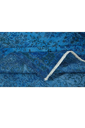 172x275 cm El Dokuması Halı, Mavi Modern Halı, El Yapımı Yünlü Halı