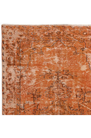 162x254 cm El Dokuması Halı, Turuncu Halı, Oturma Odası Halısı, Misafir Odası Halısı