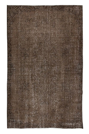 170x268 cm Modern Ev ve Ofis Dekoru için Kahverengi Halı, El Yapımı Anadolu Halı