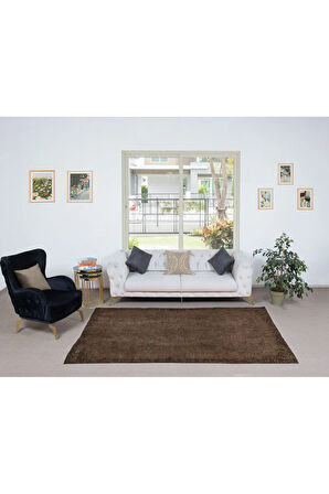 170x268 cm Modern Ev ve Ofis Dekoru için Kahverengi Halı, El Yapımı Anadolu Halı