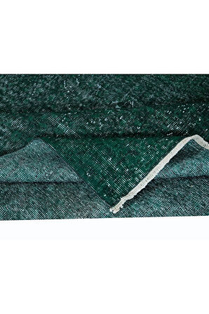 155x265 cm Modern Ev Dekoru Halı, Yeşil El Yapımı Halı, Geleneksel Yünlü Halı
