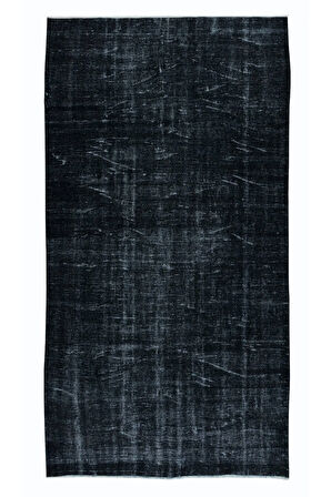 157x290 cm Siyah El Yapımı Anadolu Halısı, Çağdaş Ev ve Ofis Dekoru Halı