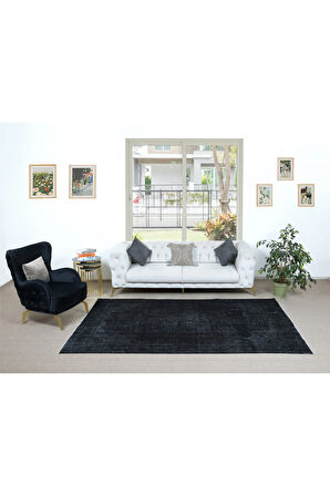 180x293 cm Çağdaş El Yapımı Gri ve Siyah Türk Halısı, 100% El Yapımı Alan Halısı