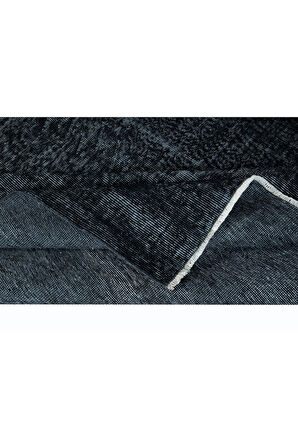 159x265 cm Ev Dekoru Halı, El Dokuması Siyah Modern Halı, Oda ölçüsünde Halı