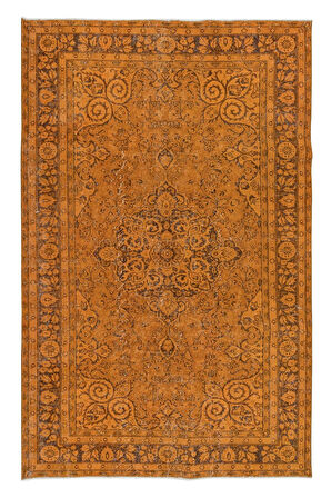 173x272 cm Turuncu El Düğümlü Halı, Modern Mutfak Halısı, Modern Ofis Halısı