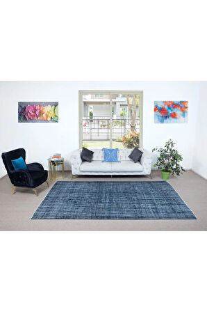 198x299 cm Mavi El Yapımı Anadolu Halısı, Çağdaş Ev ve Ofis Dekoru Halı