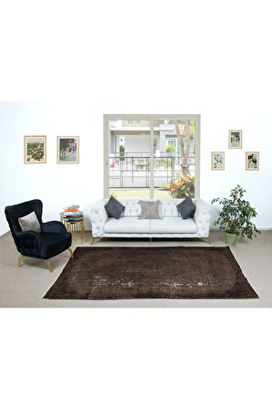 188x298 cm Modern Ev ve Ofis Dekoru için Kahverengi Halı, El Yapımı Anadolu Halı