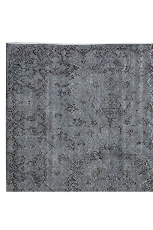 170x252 cm El Yapımı Türk Halısı, Gri El Dokuması Halı, Modern Yünlü Halı