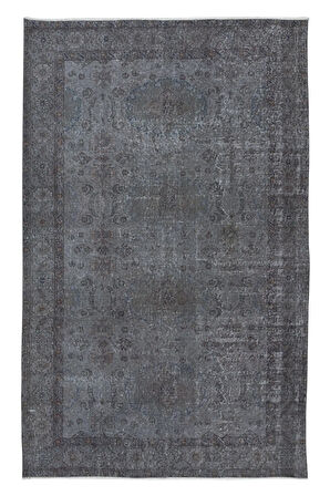 168x265 cm Çağdaş Gri Halı, El Düğümlü Mutfak Halısı, El Yapımı Halı