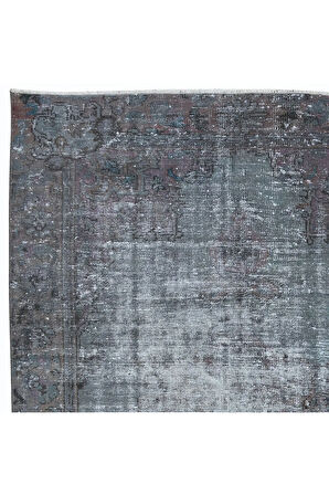 166x247 cm Gri Tonlarda Yenilenmiş El Dokuması Halı, Modern Alan Halısı