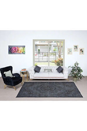 167x295 cm Gri El Dokuması Halı, Mutfak ve Yemek Odası için Modern Halı