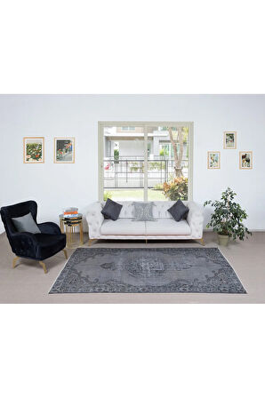 170x283 cm El Dokuması Gri Halı, Oturma Odası ve Çalışma Odası için Modern Halı