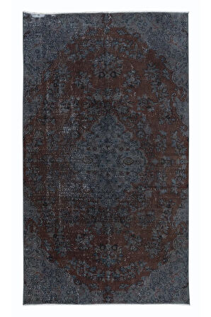 150x258 cm Çağdaş El Yapımı Gri Renkli Türk Halısı, 100% El Yapımı Alan Halısı