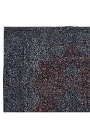 200x300 cm Gri El dokuması Halı, El Düğümlü Alan Halısı, Eski Türk Halısı