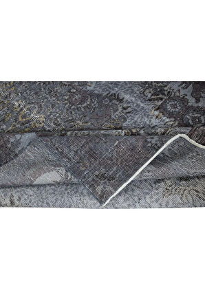 196x290 cm Gri Oturma Odası Halısı, Yenilenmiş Türk Halısı, El Düğümlü Alan Halısı
