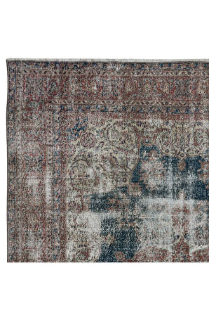 232x332 cm El Düğümlü Türk Eski Eskitilmiş Geniş Alan Halısı