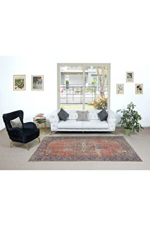 180x290 cm Benzersiz Eski Köy Halısı, Yaşlı Dekoratif Halı, El Yapımı Türk Kabile Halısı