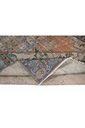 162x274 cm Madalyonlu Geleneksel Eski Türk Halısı, El Yapımı Köy Halısı