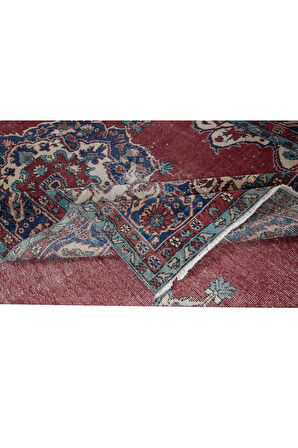 206x333 cm Benzersiz Eski Köy Halısı, 1960'lardan Halı, Madalyonlu El Yapımı Türk Kabile Halısı