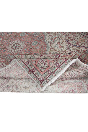 223x325 cm Benzersiz Eski Köy Halısı, El Yapımı Türk Madalyonlu Tasarım Halı