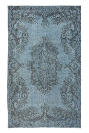 186x303 cm Modern El Yapımı Halı, Mavi Çocuk Odası Halı, Mavi Ev Dekoru