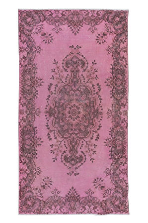 116x211 cm, Pembe Salon Halısı, El Dokuması Yünlü Türk Halısı, Pamuklu Alan Halısı