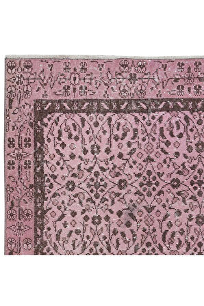 106x197 cm, Modern Ev Dekoru Halı, Pembe El Yapımı Halı, Geleneksel Yünlü Halı