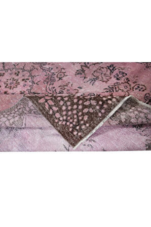 182x305 cm, Eski El Yapımı Türk İşi Halı, El Dokuma Pembe Halı