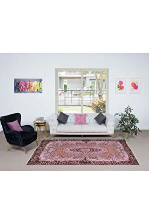 172x300 cm, Pembe Tonlarda El Dokuması Halı, Modern El Düğümlü Halı, Eski Türk Halısı