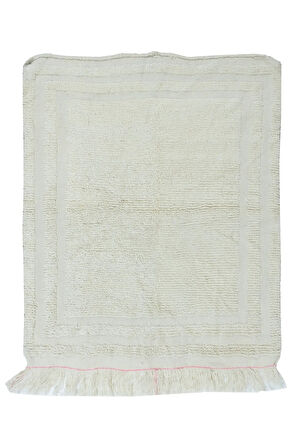 97x110 cm D Bej Eski Anadolu "Tülü" Halısı, %100 Doğal Yün, Minimalist Küçük Halı