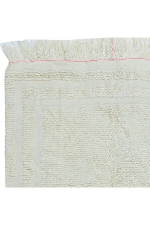 97x110 cm D Bej Eski Anadolu "Tülü" Halısı, %100 Doğal Yün, Minimalist Küçük Halı