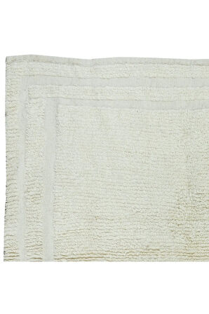102x110 cm Düz Bej Eski Anadolu "Tülü" Halısı, %100 Doğal Yün, Minimalist Küçük Halı