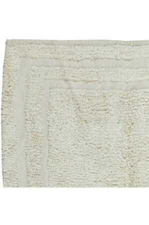 96x100 cm Düz Bej Eski Anadolu "Tülü" Halısı, %100 Doğal Yün, Minimalist Küçük Halı