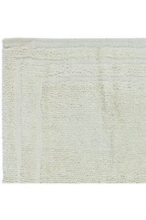 94x112 cm Doğal Boyasız Bej Yünden Minimalist Eski El Yapımı Anadolu Küçük Tülü Halı